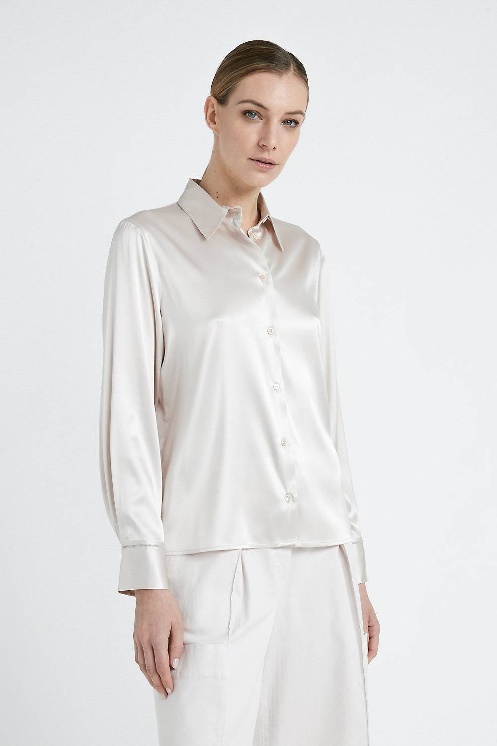 Peserico Camicia in raso di seta stretch Saldi