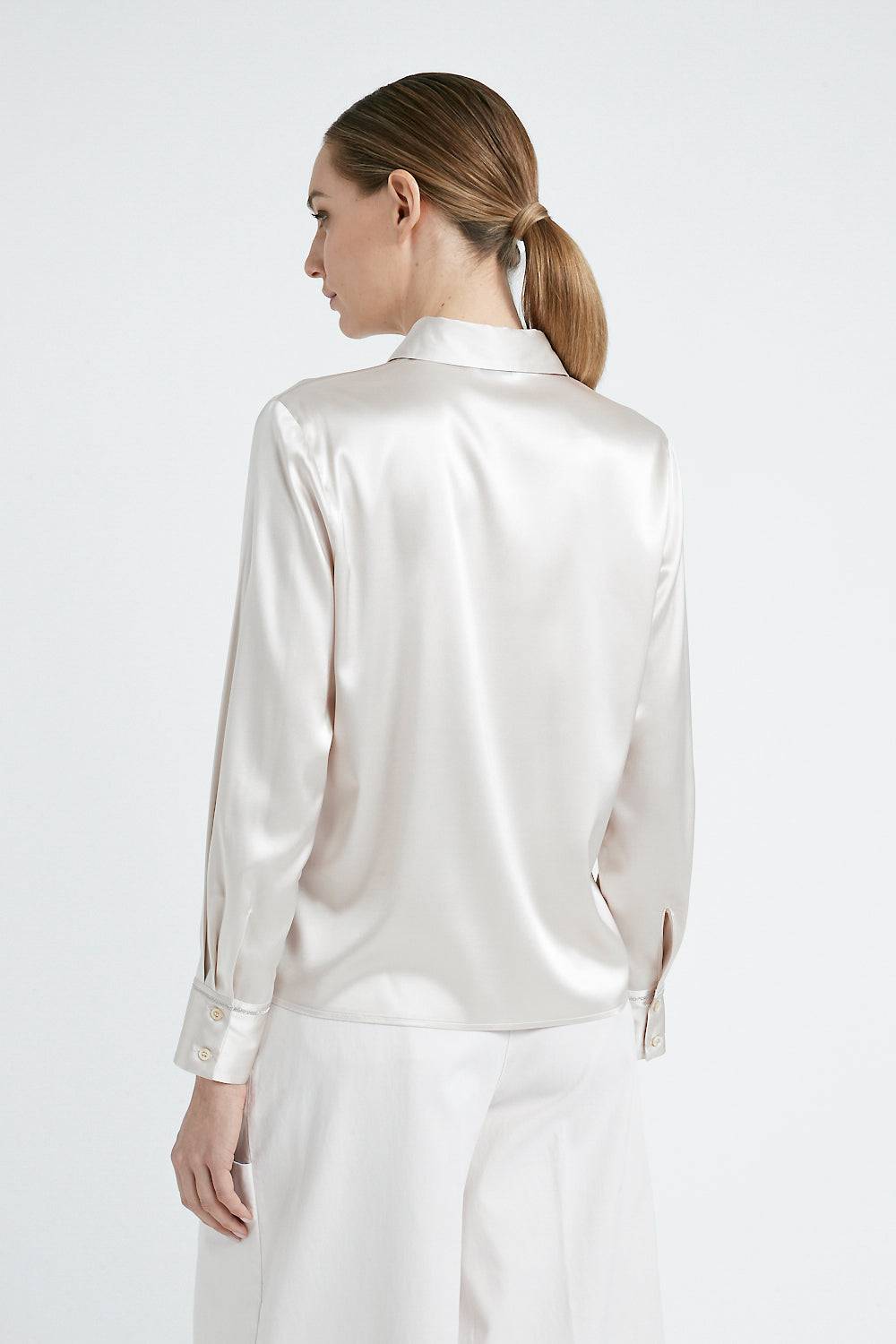 Peserico Camicia in raso di seta stretch Saldi