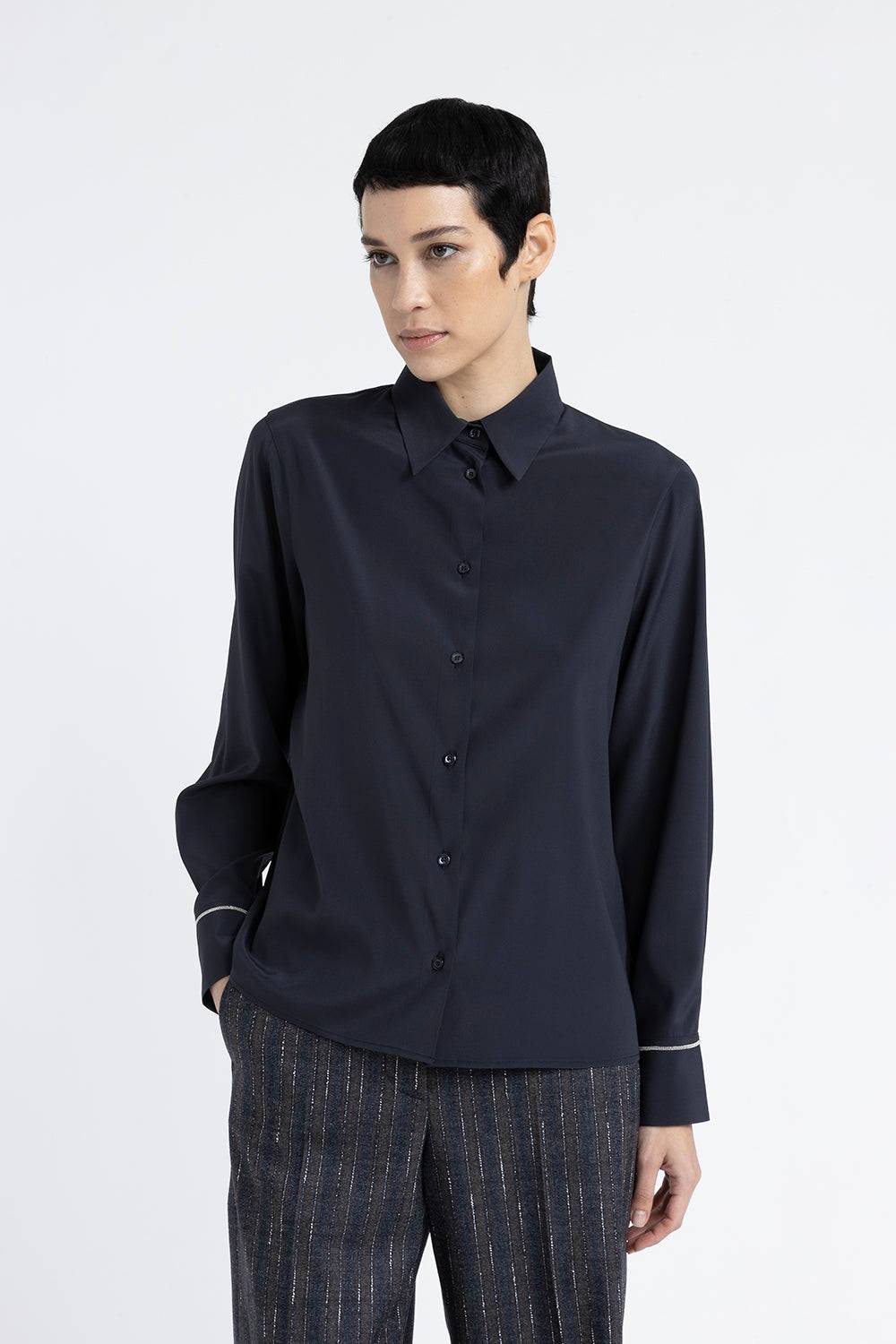 Peserico Camicia in crepe de chine di seta stretch Offerte