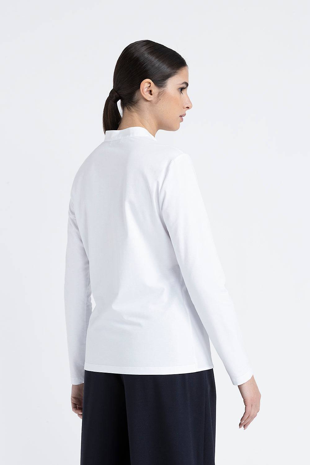 Peserico Camicia coreana in popeline e jersey di cotone Hotsell
