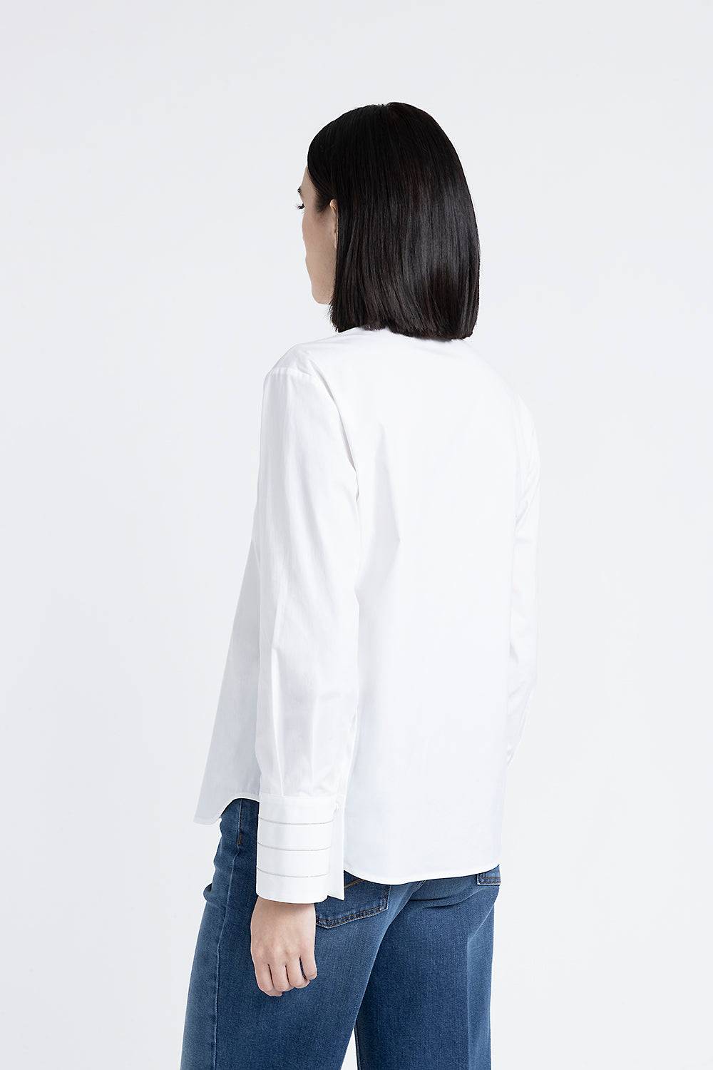 Peserico Camicia in popeline di cotone stretch Vendita Economica