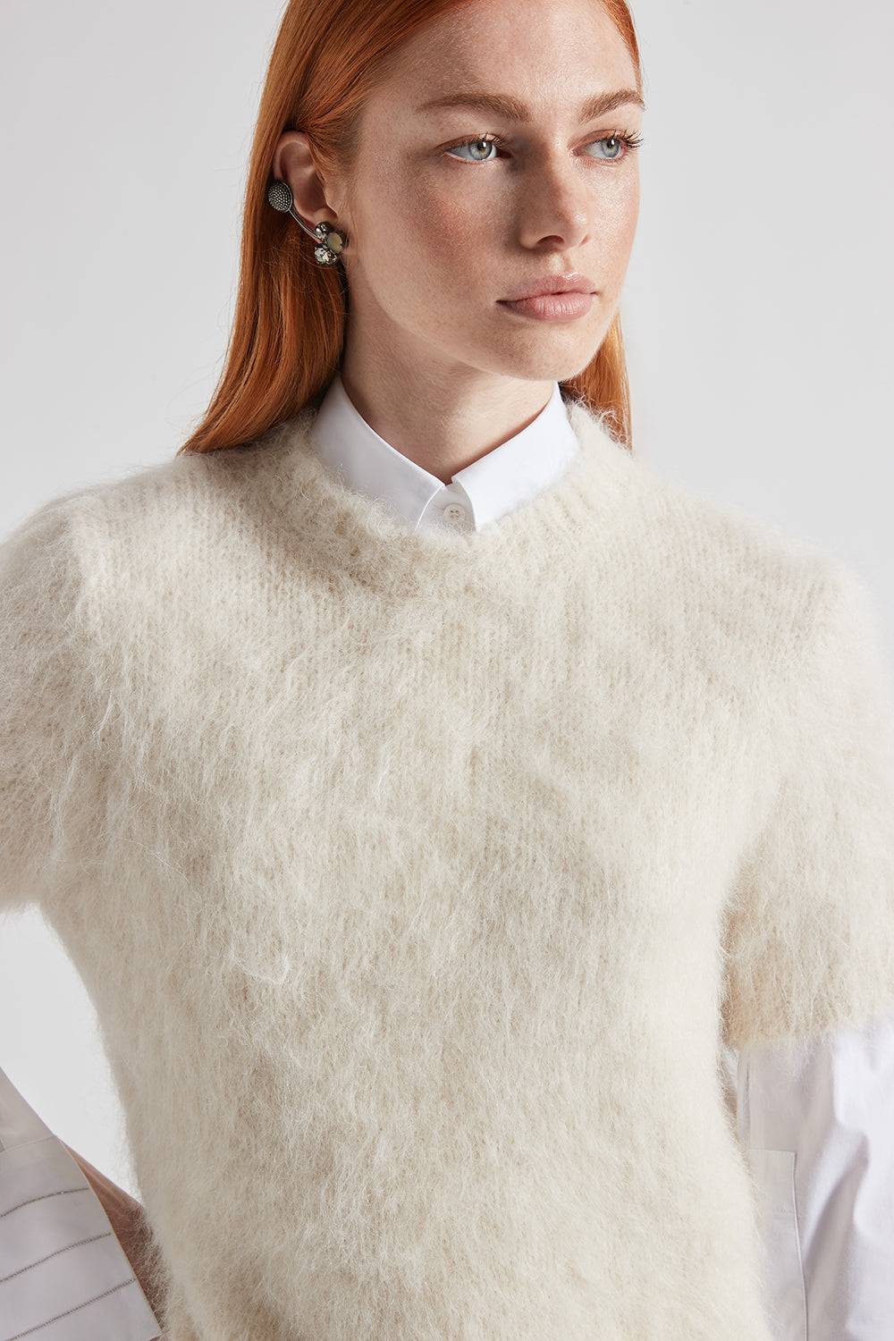 Peserico Camicia in popeline di cotone stretch Vendita Economica