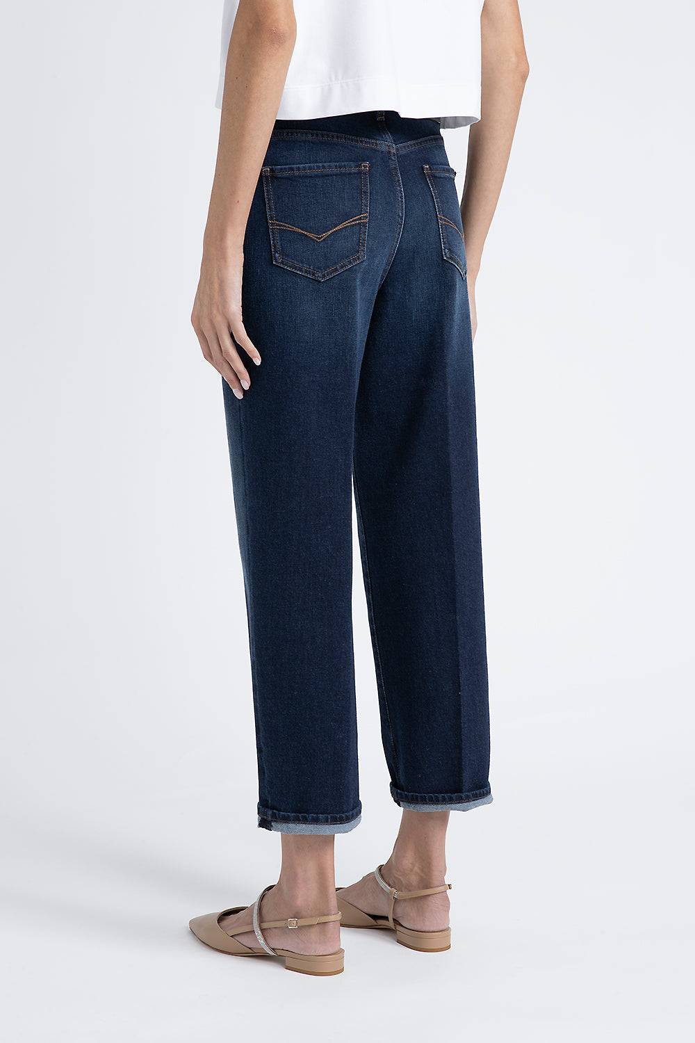 Peserico Pantalone in denim di cotone stretch Saldi Di Fabbrica