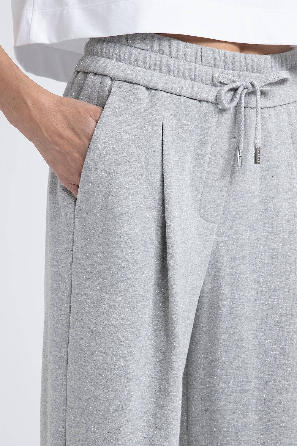 Peserico Pantalone in felpa garzata di cotone lurex In Saldo