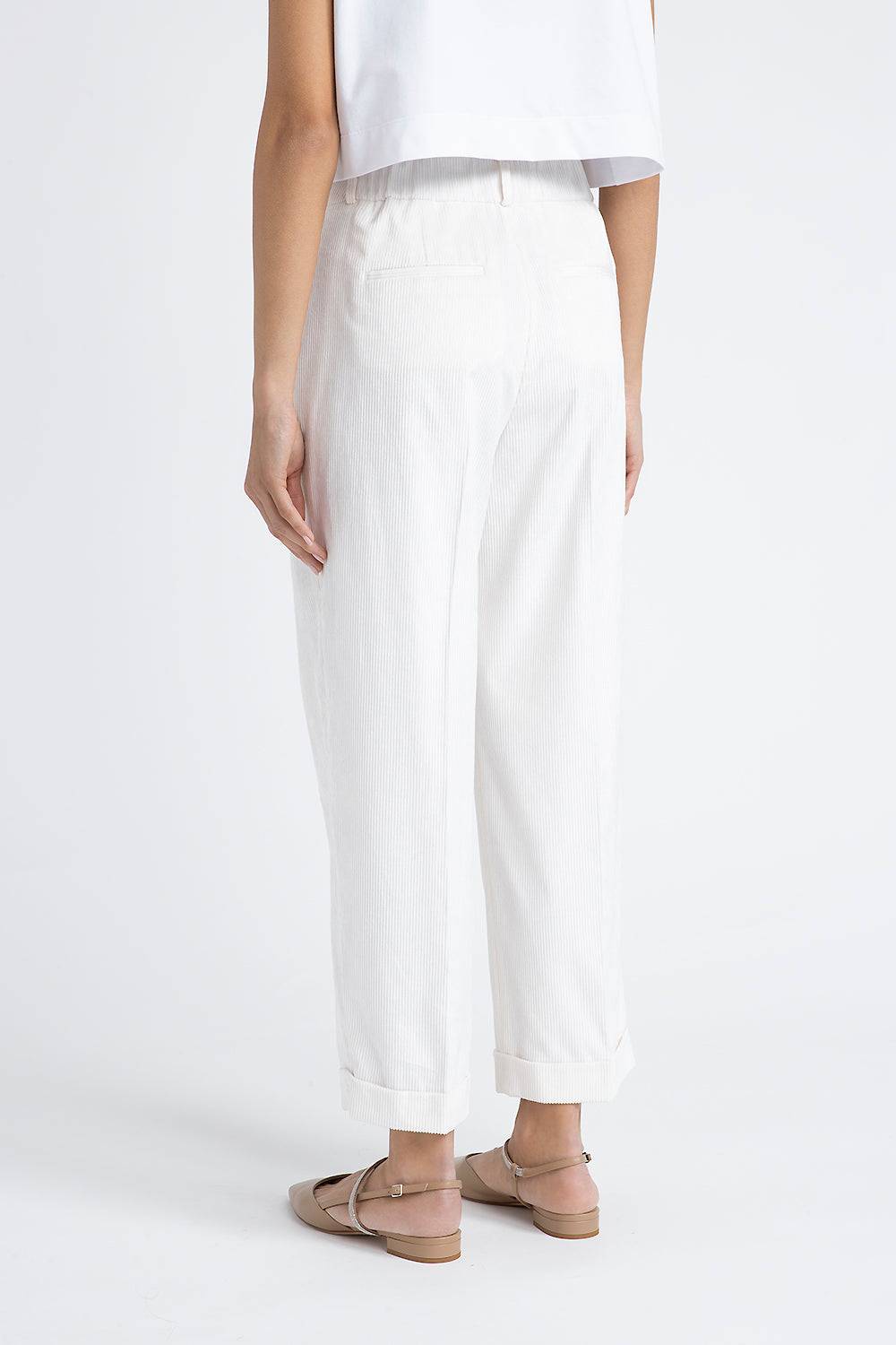Peserico Pantalone carrot in velluto fluido 1000 righe Prezzo Ridotto
