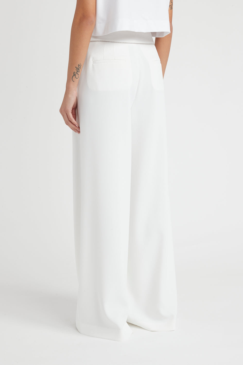 Peserico Pantalone palazzo in fluido cady crepe 2025