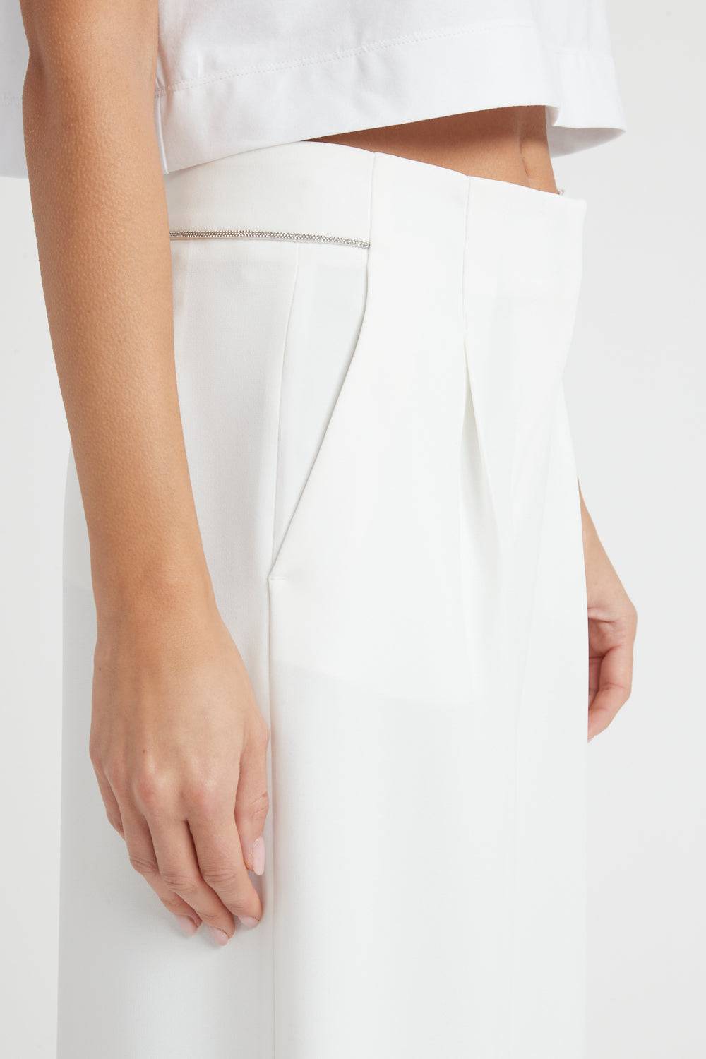 Peserico Pantalone palazzo in fluido cady crepe 2025