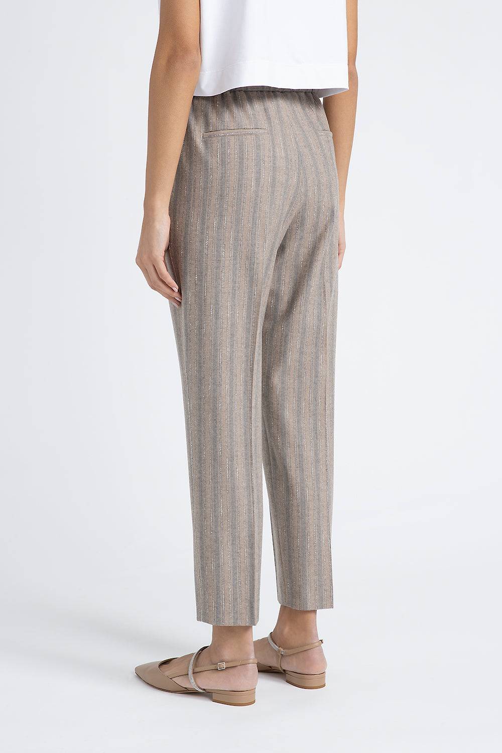 Peserico Pantalone con elastico in flanella di lana stretch Presa