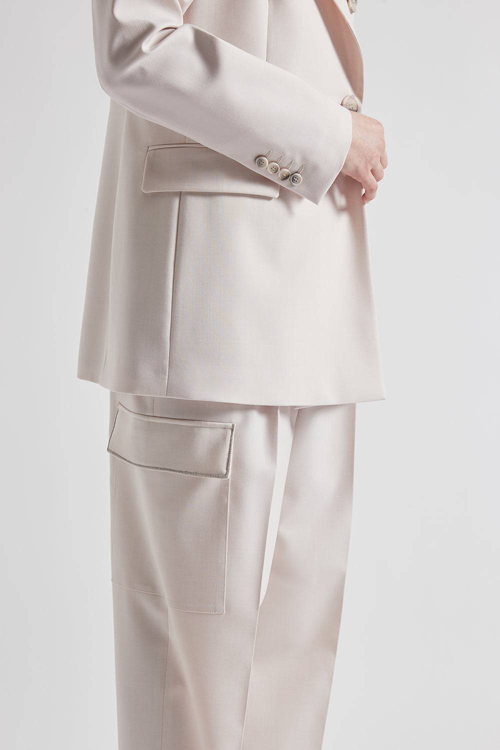 Peserico Pantalone carrot in twill di lana tecnica Nuovo