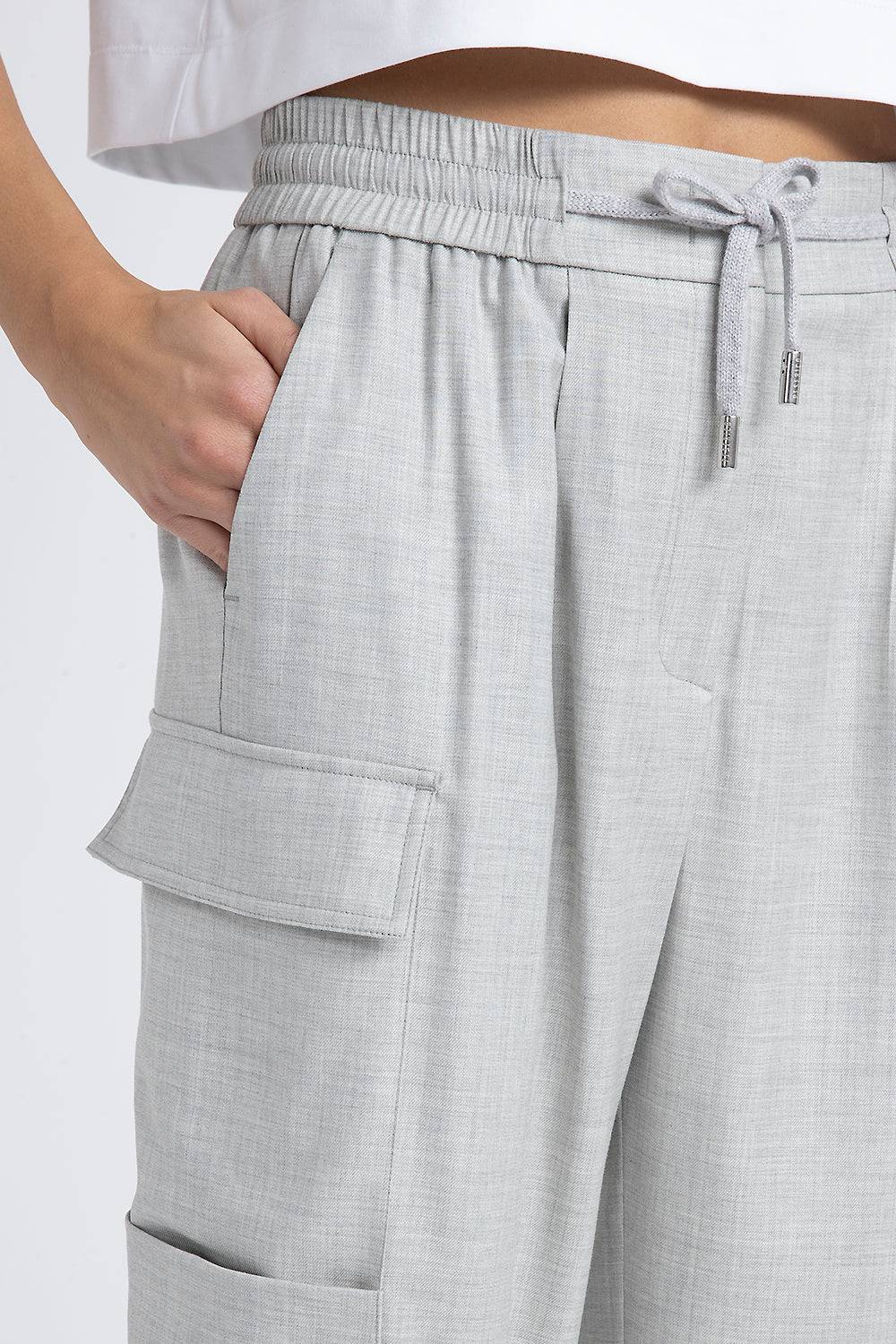 Peserico Pantalone baggy con tasche cargo in lana viscosa Vendita