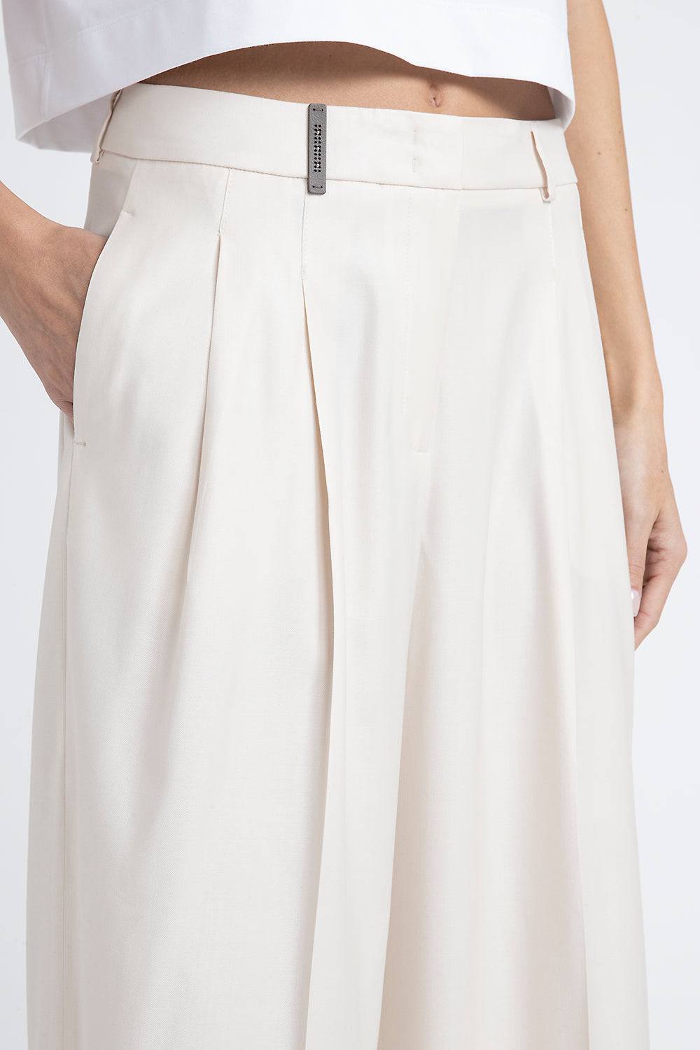 Peserico Pantalone wide in twill Soddisfazione Garantita