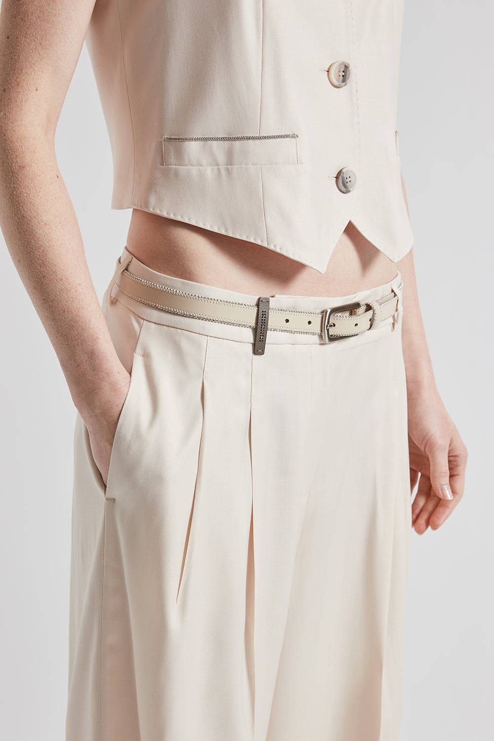 Peserico Pantalone wide in twill Soddisfazione Garantita