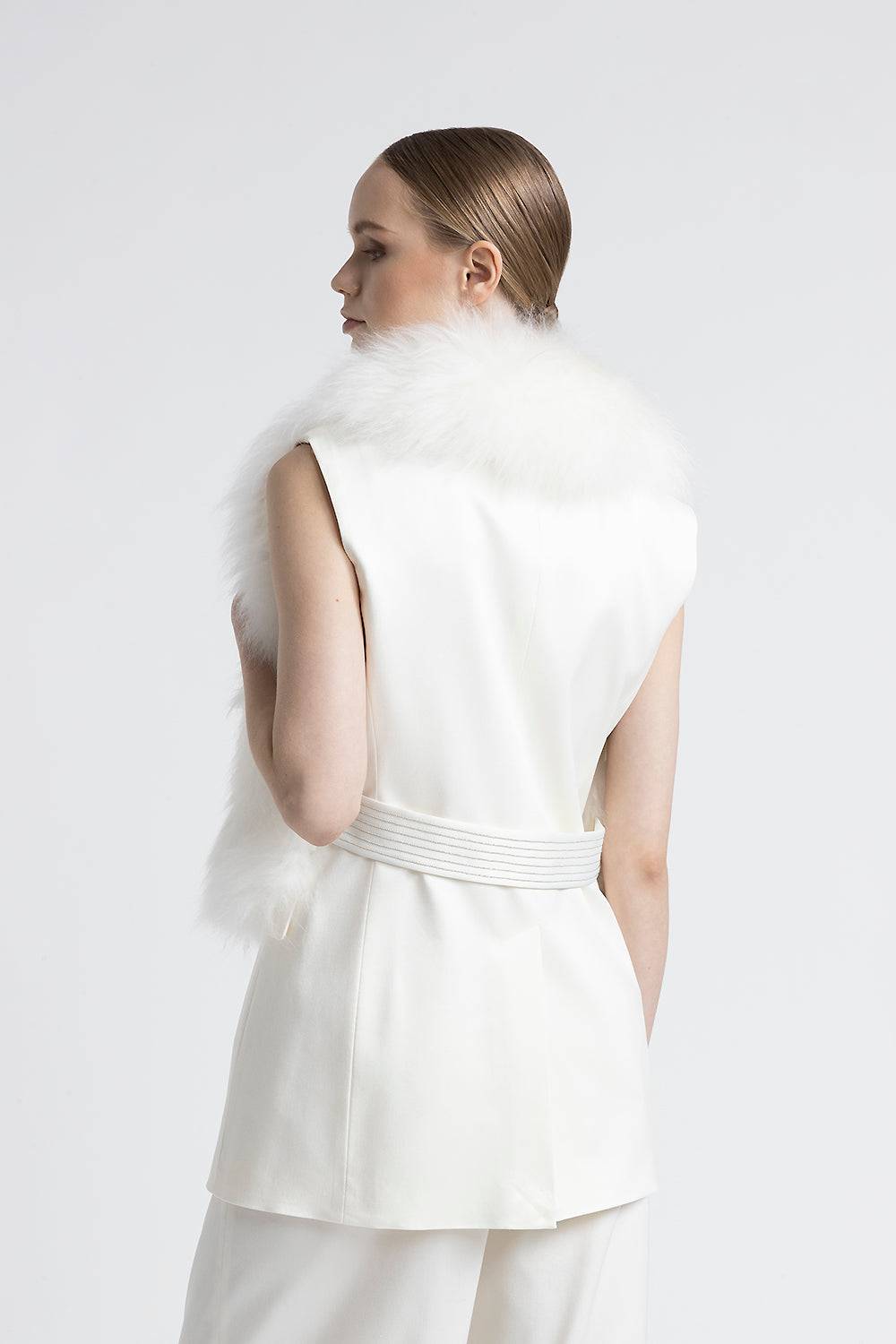 Peserico Collo in vero pelo di capra cashmere Nuova