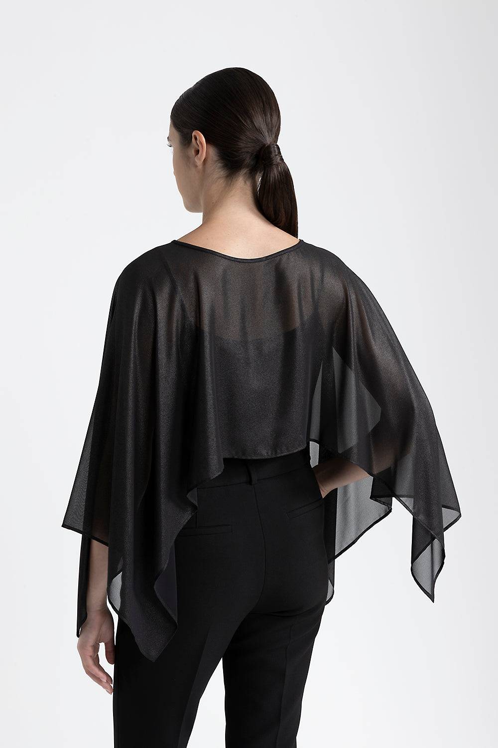 Peserico Poncho georgette laminata effetto bagnato Prezzo Ridotto
