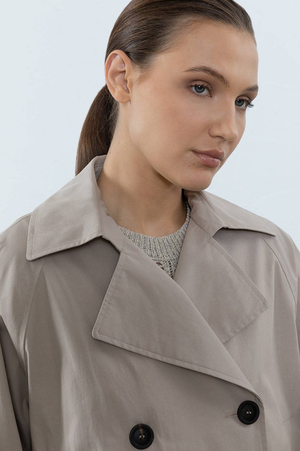Peserico Trench corto in gabardina di cotone tecnica Vendita