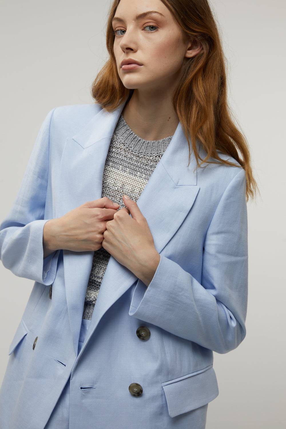 Peserico Blazer doppiopetto in gabardina di puro lino Soddisfazione Garantita