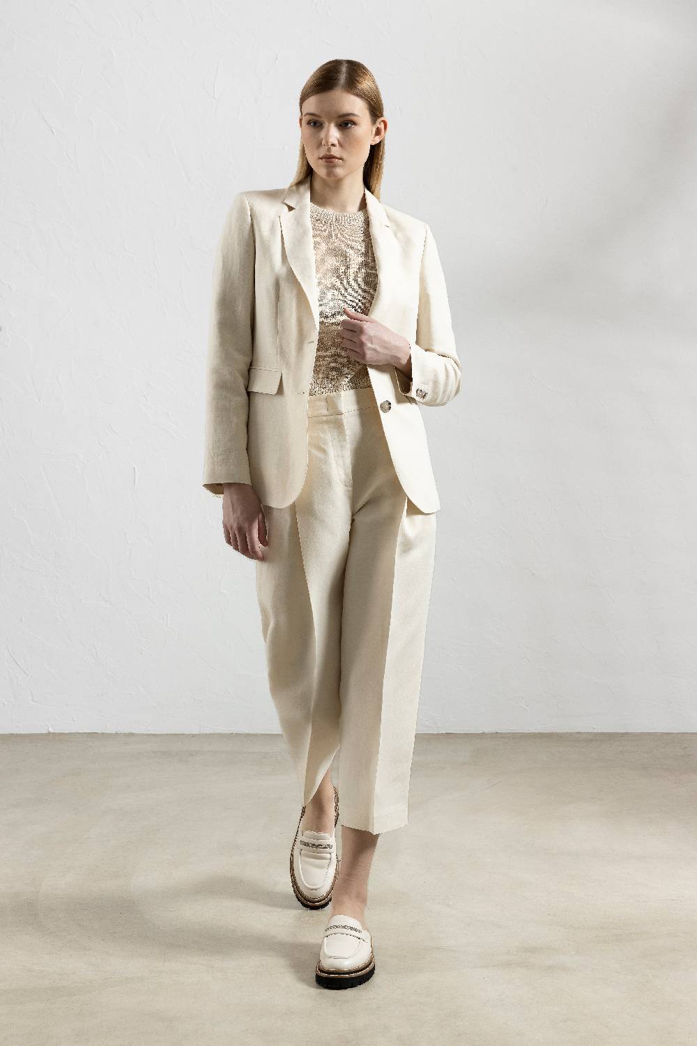Peserico Blazer monopetto in lino e viscosa Negozi Online
