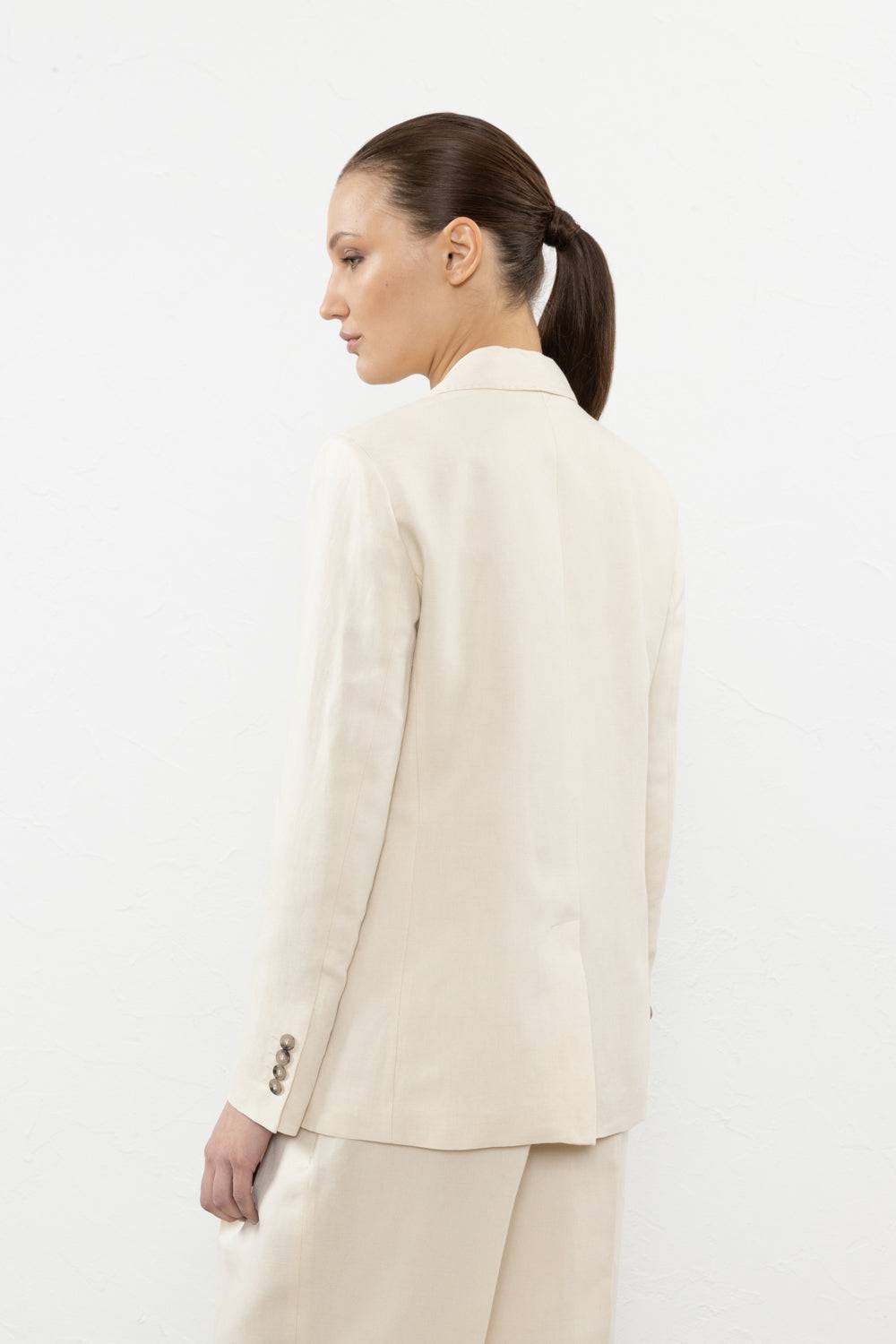 Peserico Blazer monopetto in lino e viscosa Negozi Online