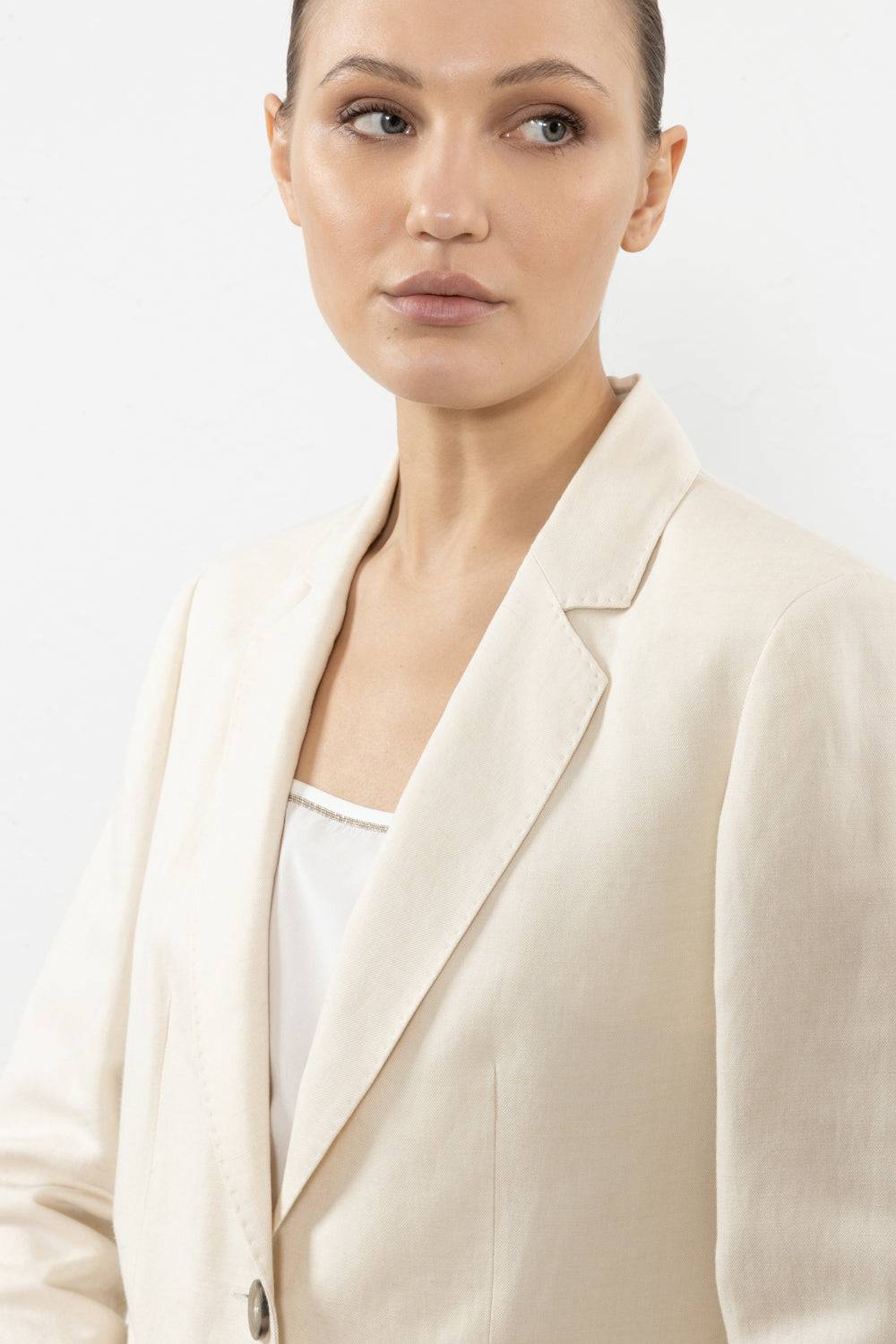 Peserico Blazer monopetto in lino e viscosa Negozi Online