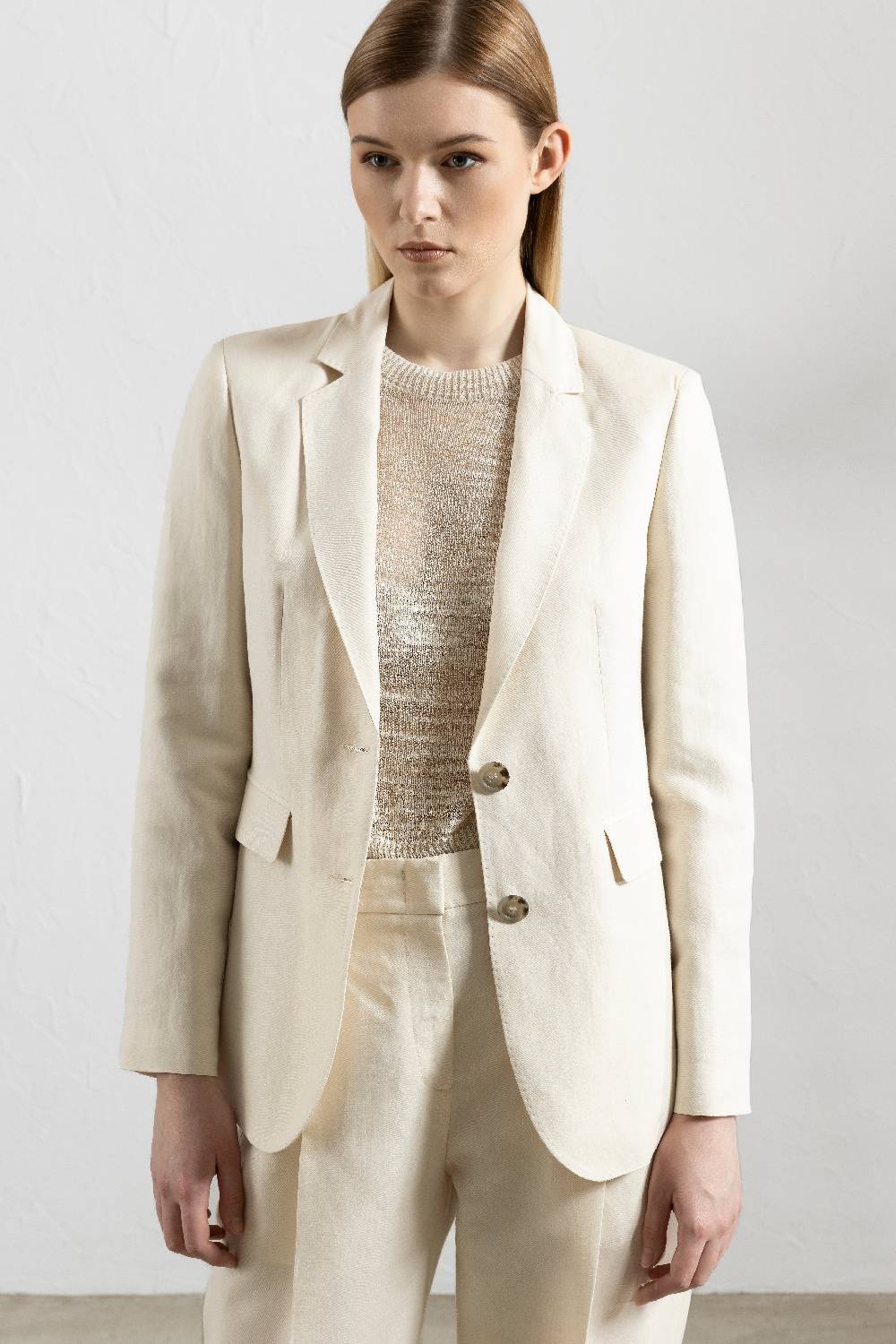 Peserico Blazer monopetto in lino e viscosa Negozi Online