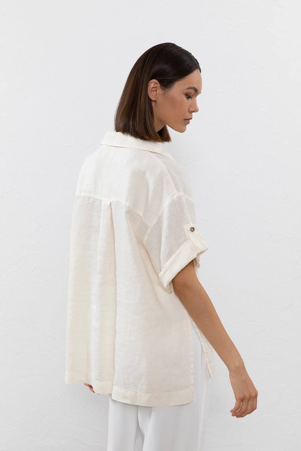 Peserico Blusa in tela di puro lino Shopping Online