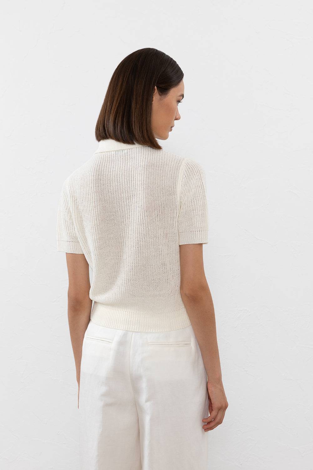 Peserico Maglia in filato di lino cotone crepe melange Online