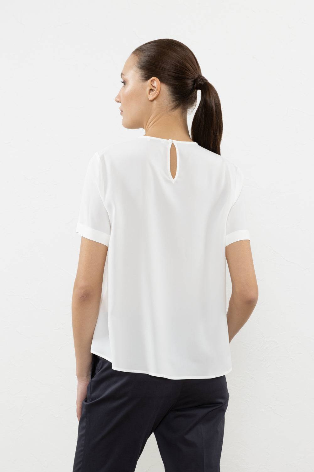 Peserico T-shirt in crepe de chine misto seta Italy