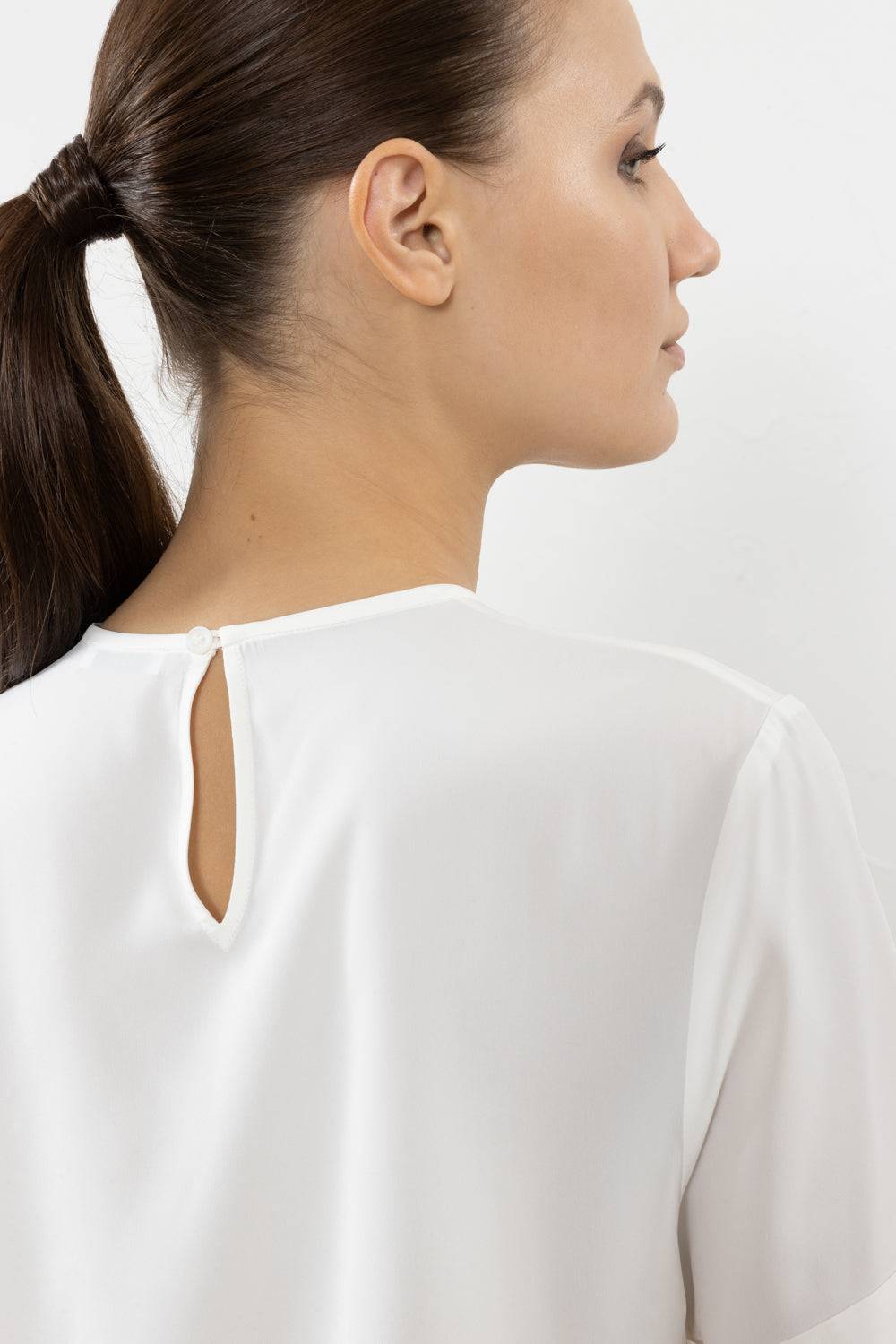 Peserico T-shirt in crepe de chine misto seta Italy