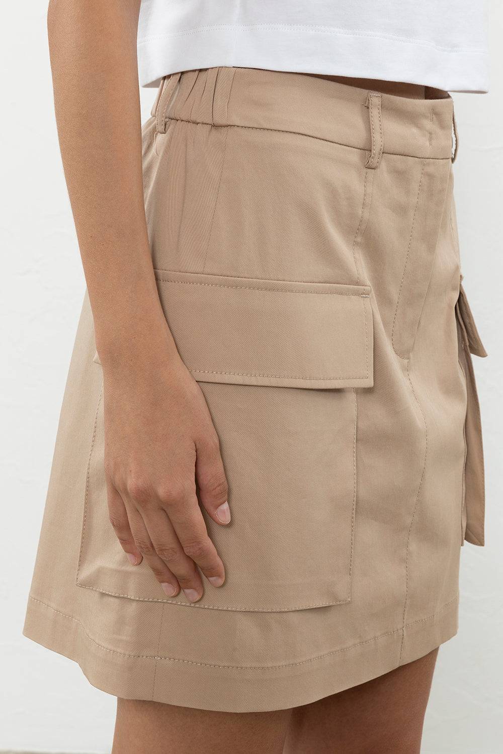 Peserico Gonna in gabardina leggera di cotone pettinato Pezzi Unici
