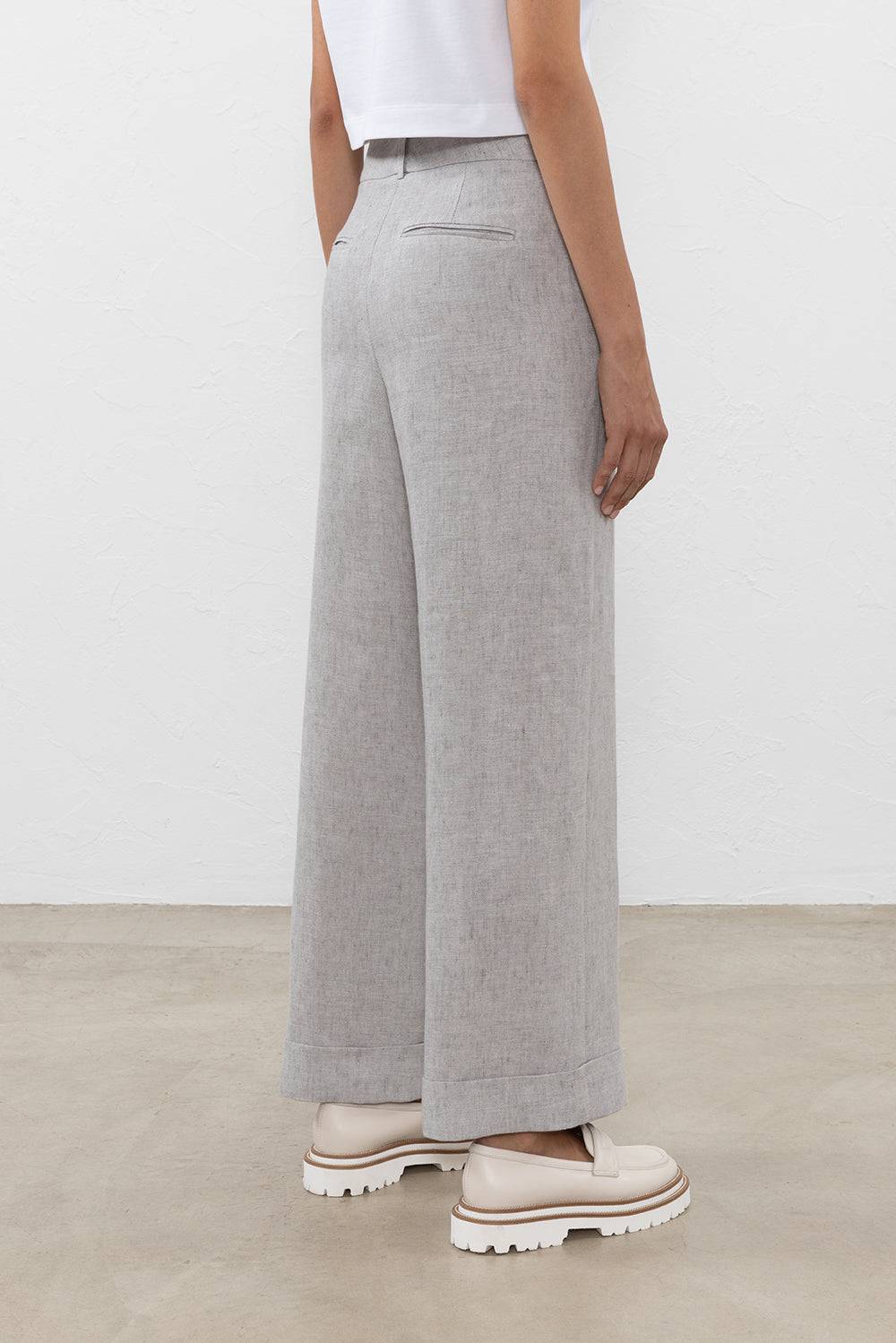 Peserico Pantalone in tela spinata di puro lino Fino Al -60%