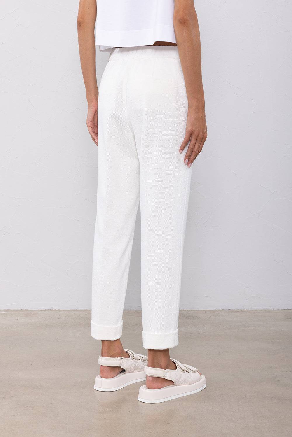Peserico Pantalone in felpa rovescia di misto lino cotone Sottocosto