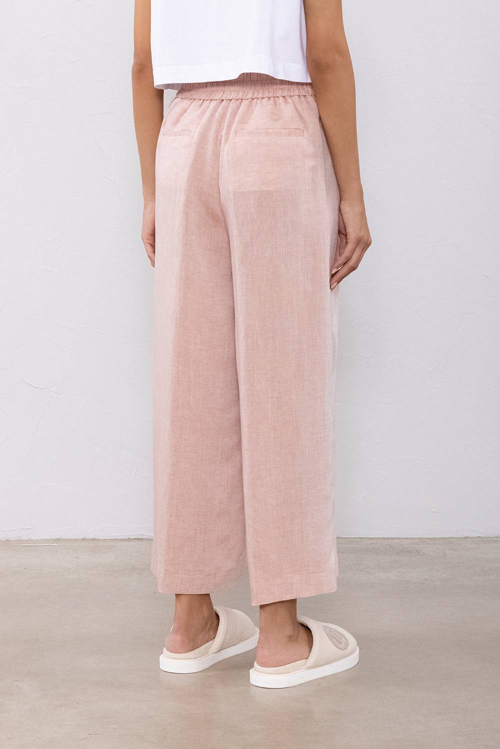 Peserico Pantalone in viscosa e lino Presa