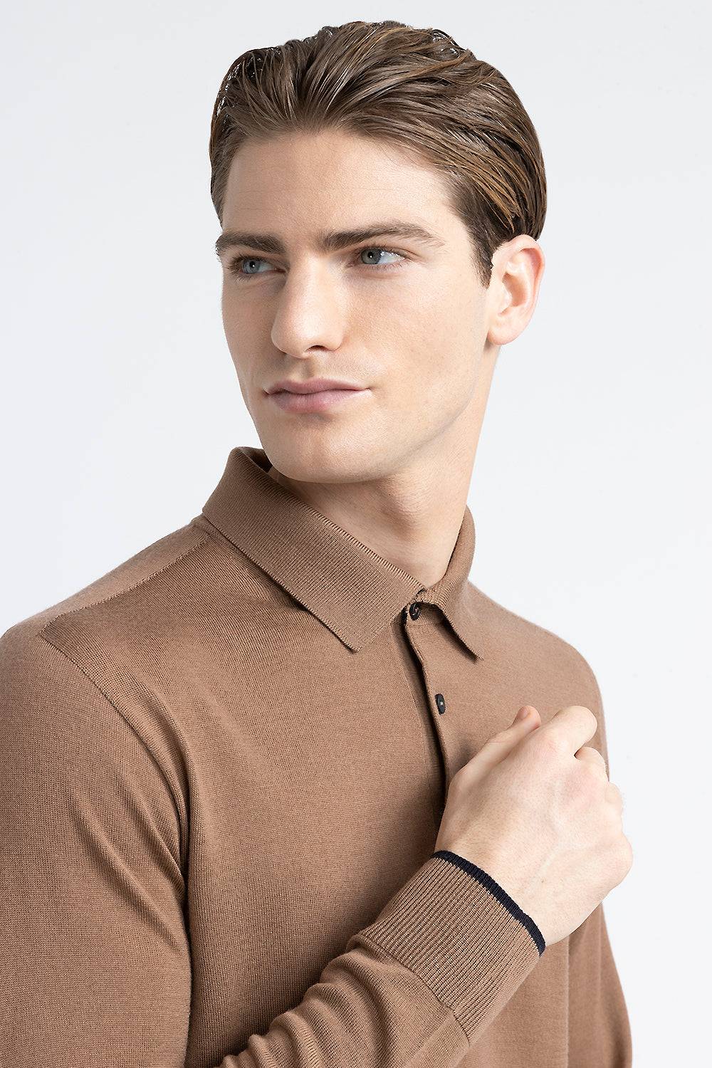 Peserico Maglia scollo a polo in pura lana vergine Saldi Di Fabbrica