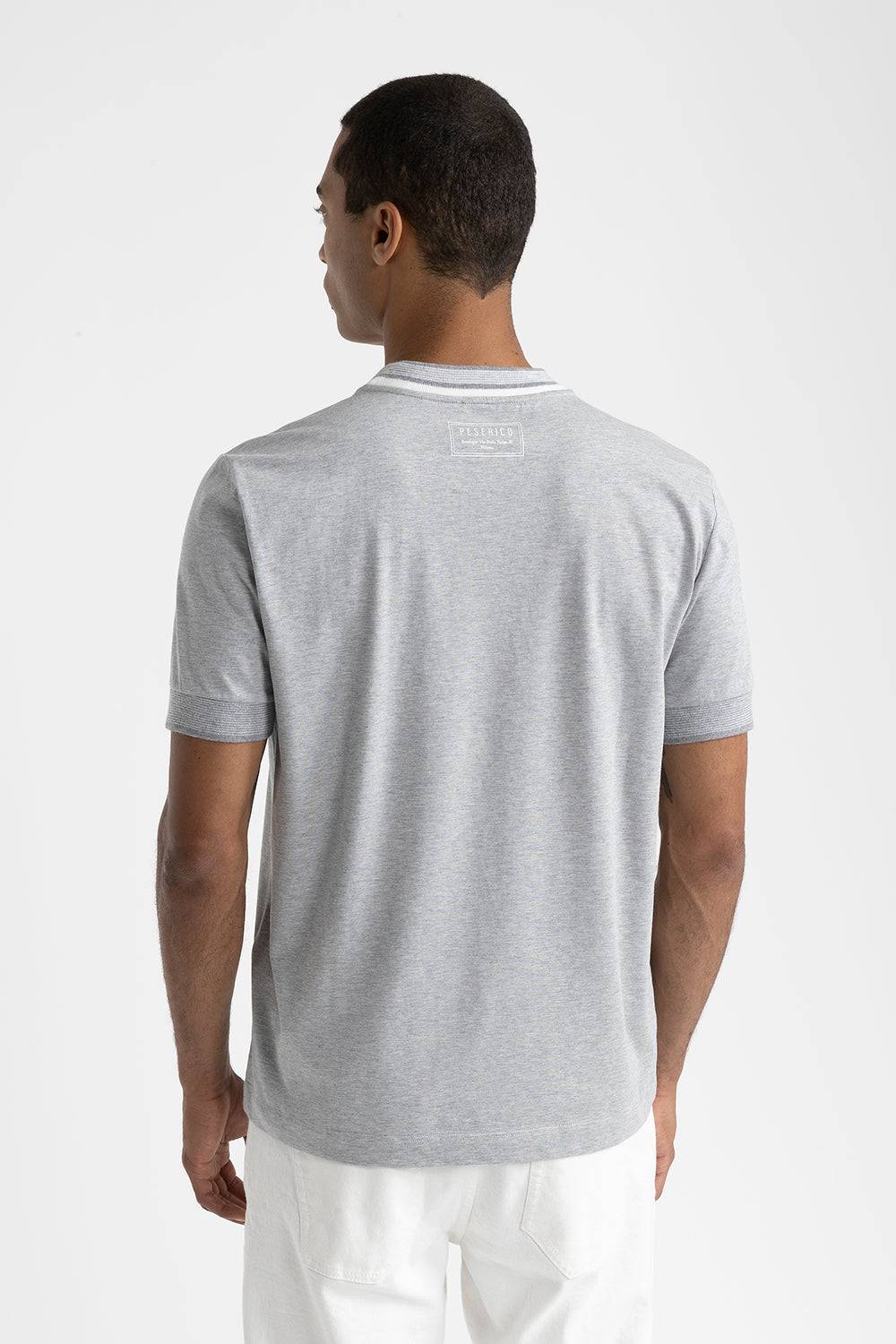Peserico T-shirt in jersey di cotone con dettagli tricot Promozione