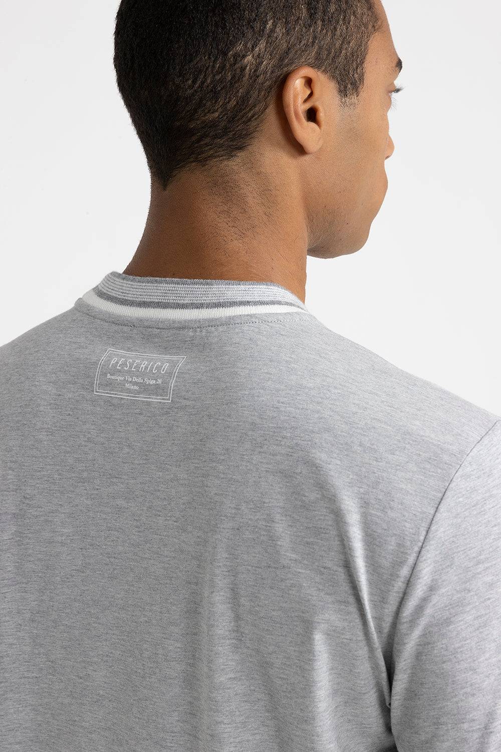 Peserico T-shirt in jersey di cotone con dettagli tricot Promozione