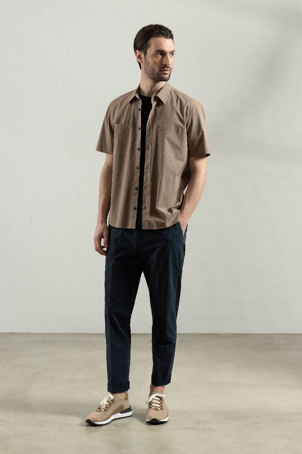 Peserico Pantalone jogger in leggera tela di cotone lyocell Offerta San Valentino