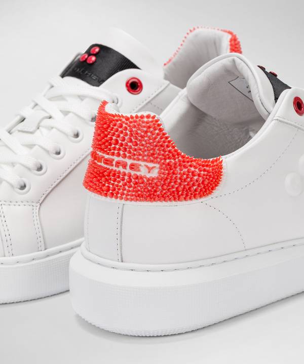 Peuterey Sneaker in pelle con tallone lavorato Vendita Economica