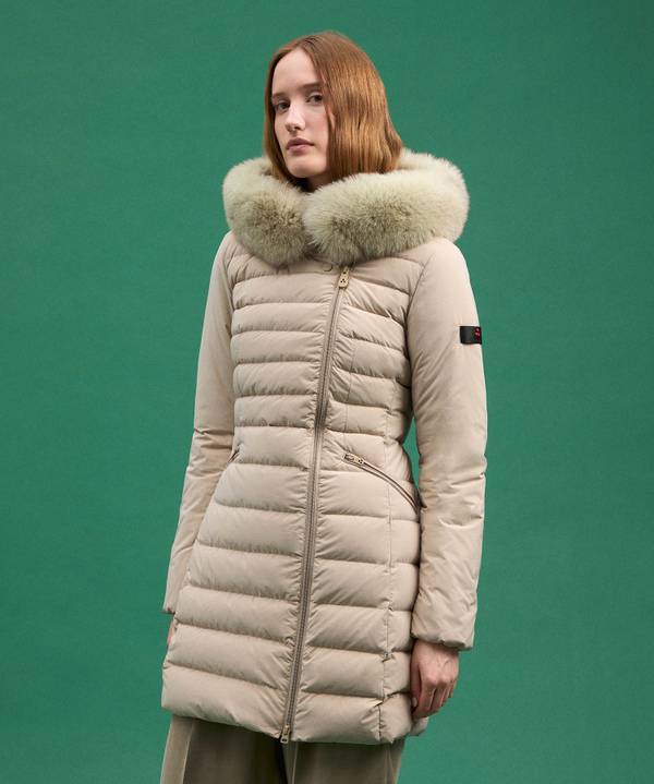 Peuterey Piumino Slim Con Pelliccia Outlet