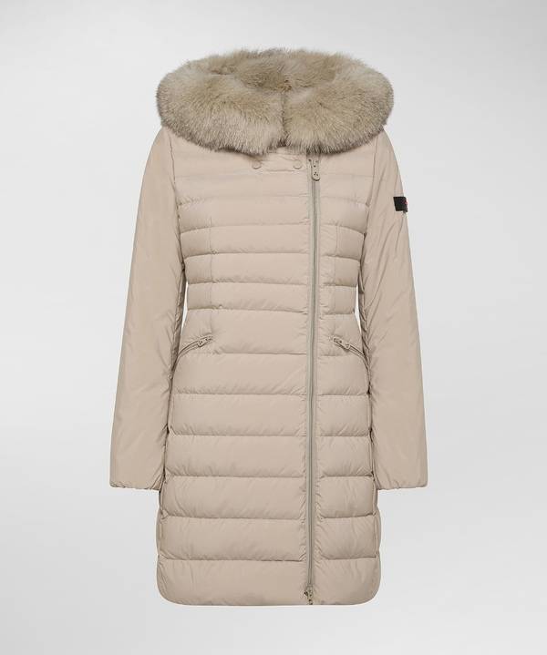 Peuterey Piumino Slim Con Pelliccia Outlet