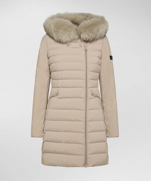 Peuterey Piumino Slim Con Pelliccia Outlet