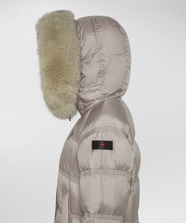Peuterey Puffer Jacket Con Cappuccio Bordato In Pelliccia Offerte