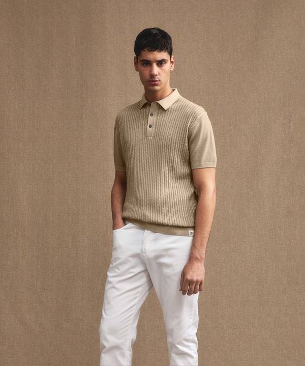 Peuterey Polo a treccia in tricot di cotone Presa