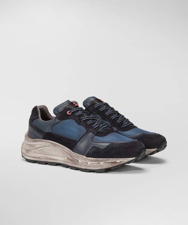 Peuterey Scarpa In Nylon E Pelle Con Suola Eva Effetto Used Negozio