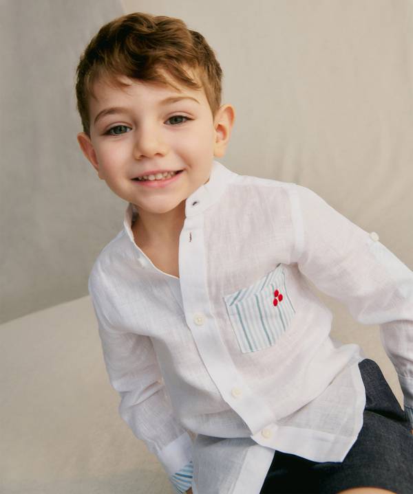 Peuterey Camicia con taschino fantasia rigata Italy