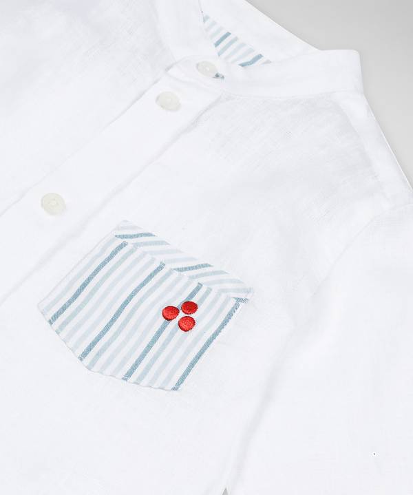Peuterey Camicia con taschino fantasia rigata Italy
