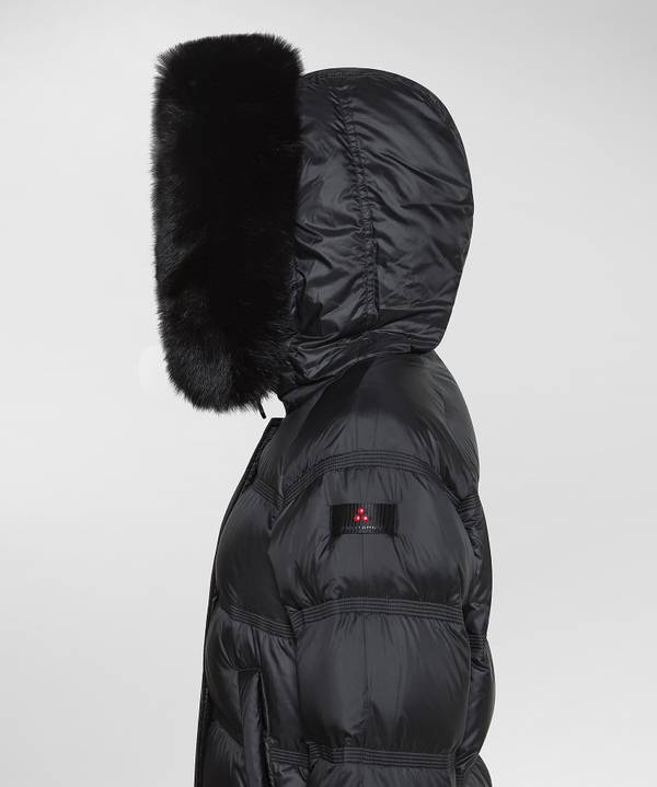 Peuterey Puffer Jacket Con Cappuccio Bordato In Pelliccia Affare Del Giorno