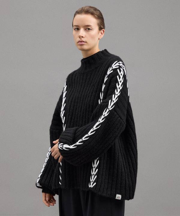Peuterey Maxi Maglia In Alpaca Lavorata A Mano Sconto