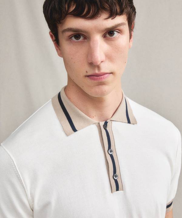 Peuterey Polo in tricot di cotone con dettagli rigati Italia