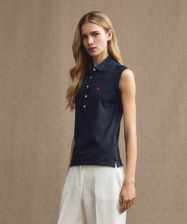 Peuterey Polo smanicata in piquet Shopping Online