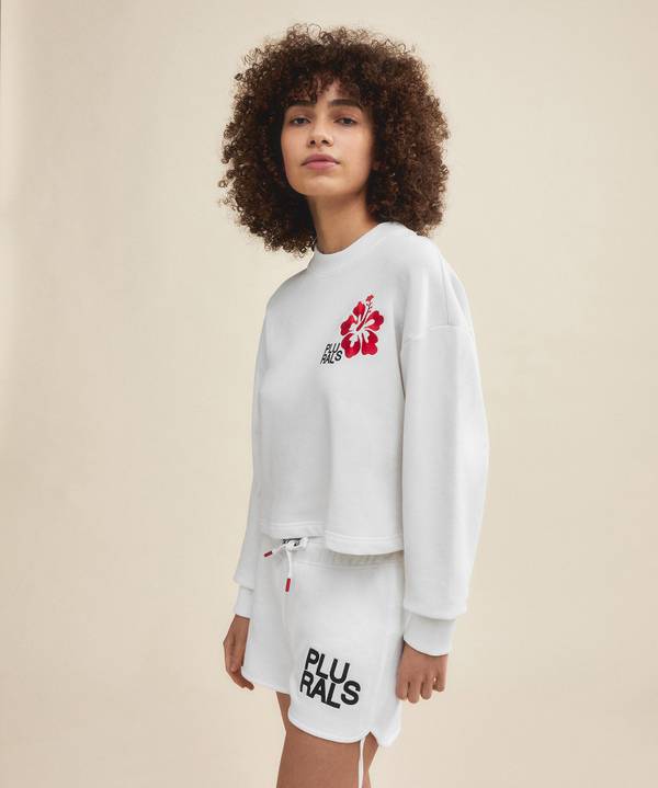 Peuterey Felpa cropped con ricamo al petto Sconto